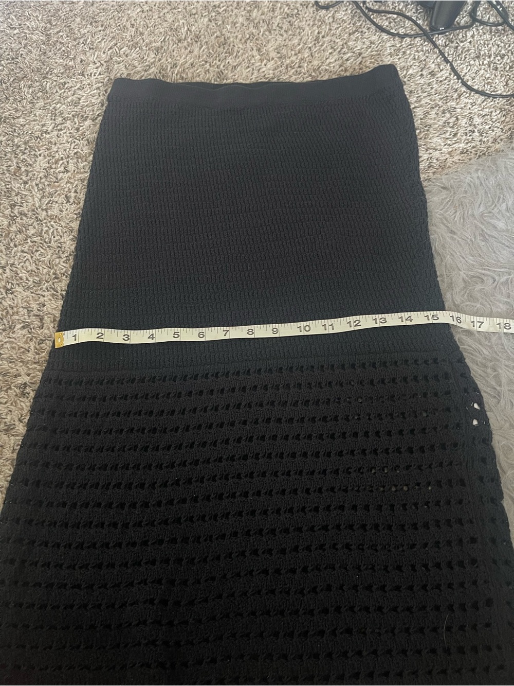 Nine West Black Knit Crochet Pencil Skirt - Picture 7 of 10